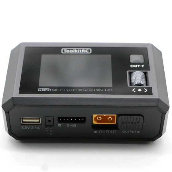 HOT ToolkitRC M7AC 100W AC / 300W Input XT60 XT30 Output 2-6S Lithium Battery Balance Charger for Model Aircraft Drone Charge